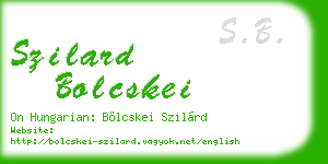 szilard bolcskei business card
