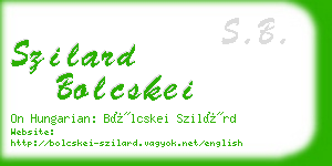 szilard bolcskei business card